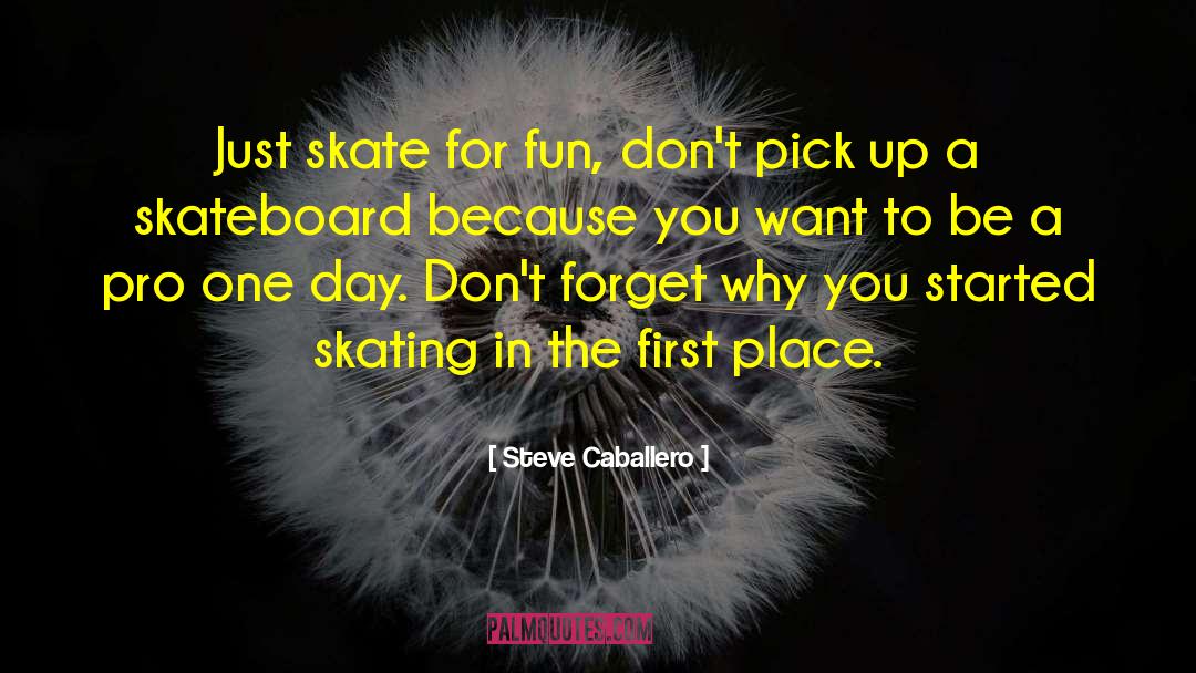 Steve Caballero Quotes: Just skate for fun, don't