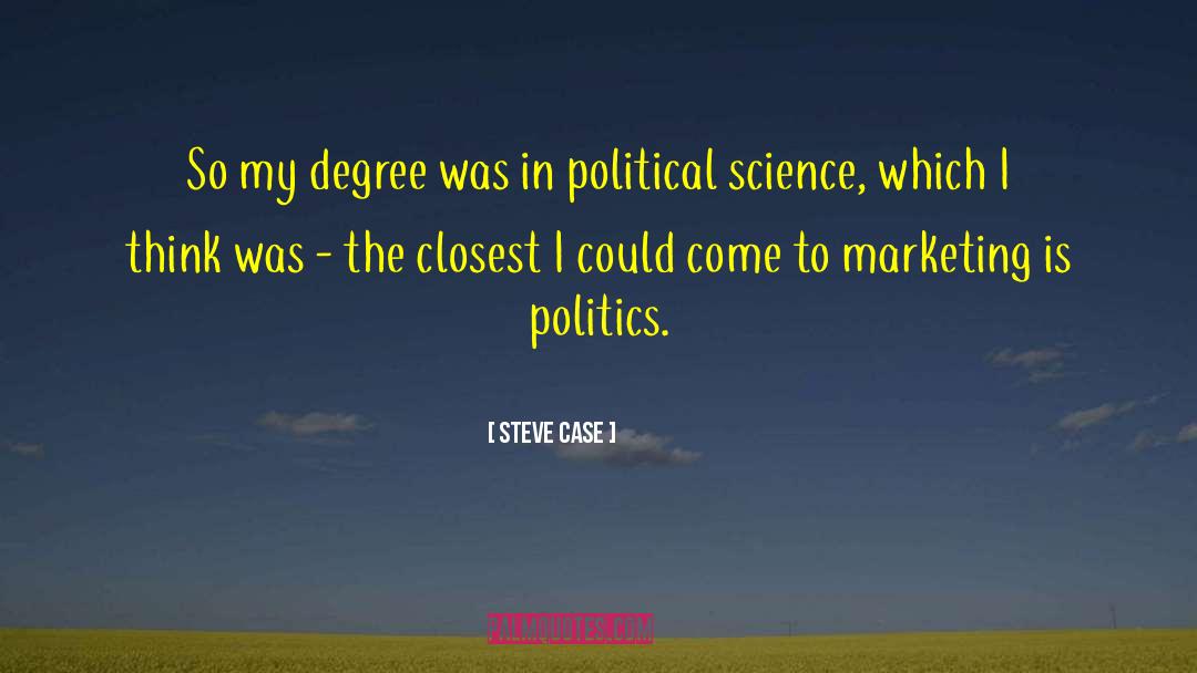 Steve Case Quotes: So my degree was in