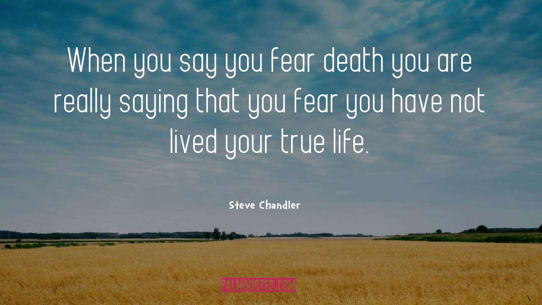 Steve Chandler Quotes: When you say you fear