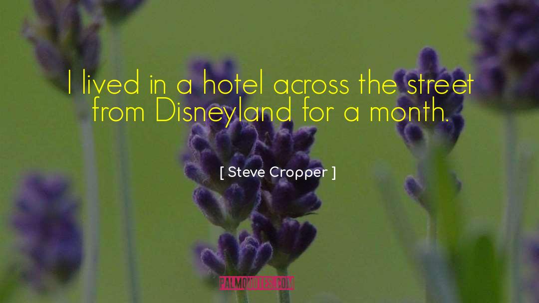 Steve Cropper Quotes: I lived in a hotel