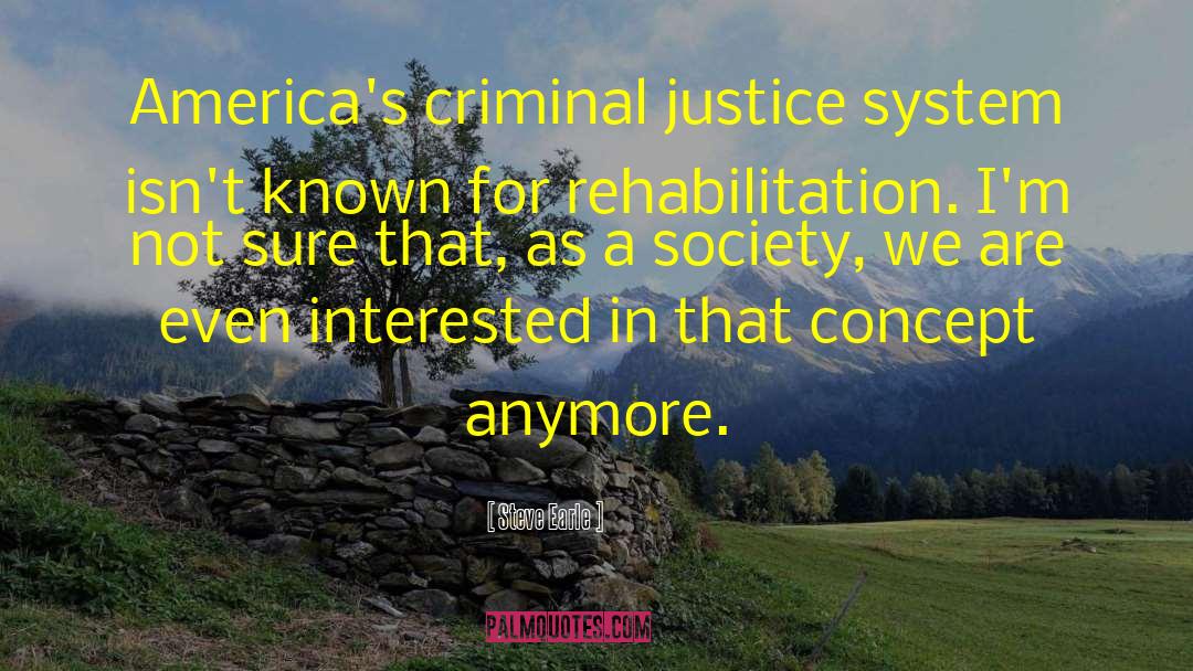 Steve Earle Quotes: America's criminal justice system isn't