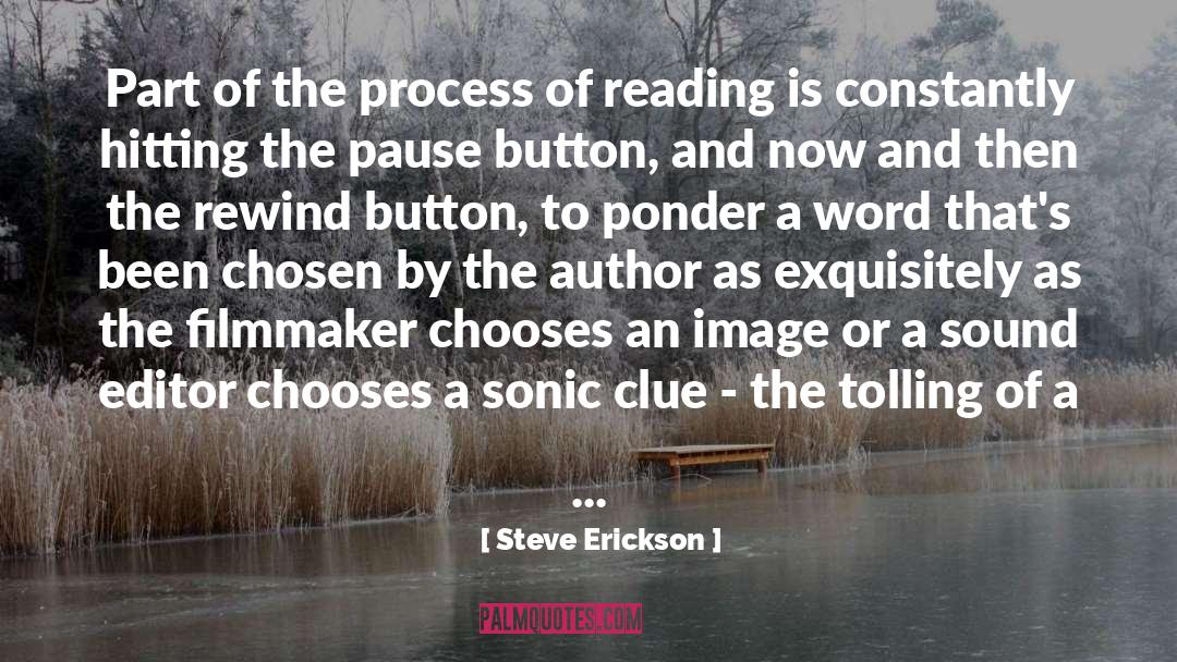 Steve Erickson Quotes: Part of the process of