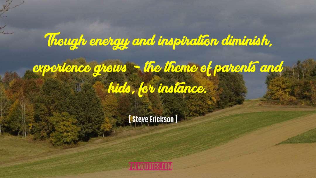 Steve Erickson Quotes: Though energy and inspiration diminish,