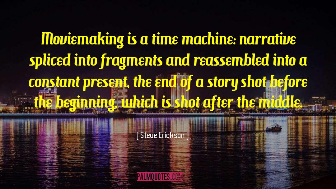 Steve Erickson Quotes: Moviemaking is a time machine: