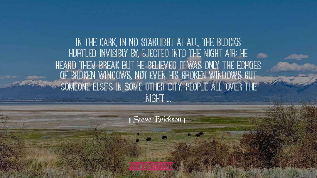 Steve Erickson Quotes: In the dark, in no