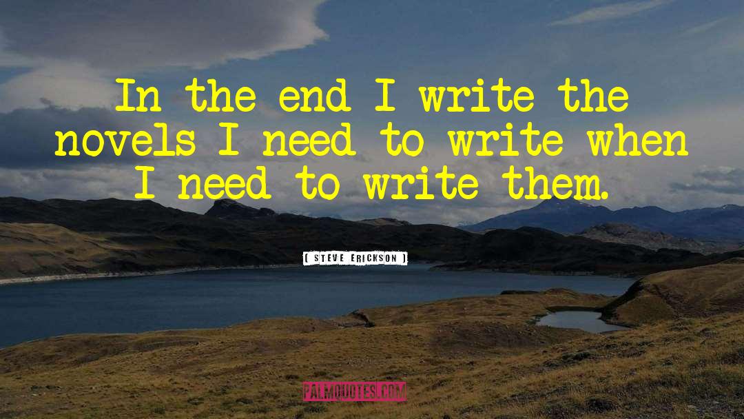 Steve Erickson Quotes: In the end I write