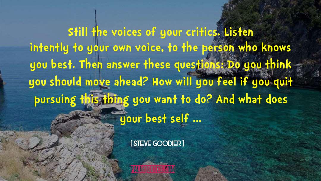 Steve Goodier Quotes: Still the voices of your