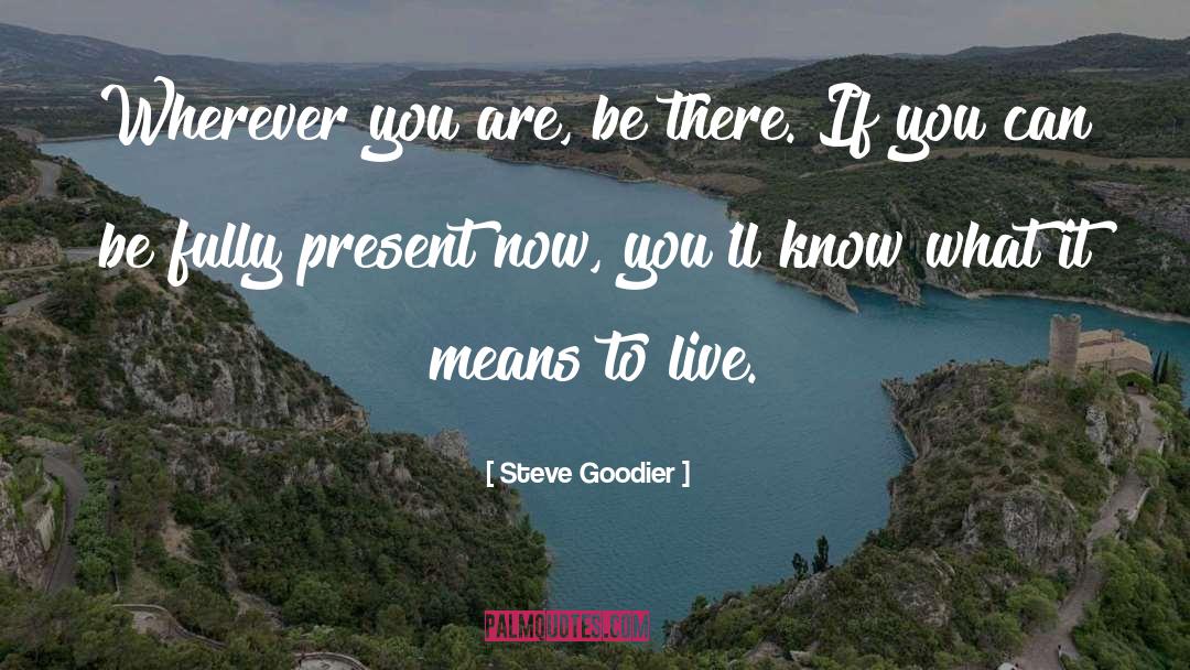 Steve Goodier Quotes: Wherever you are, be there.