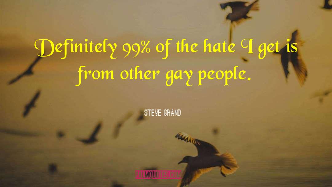 Steve Grand Quotes: Definitely 99% of the hate