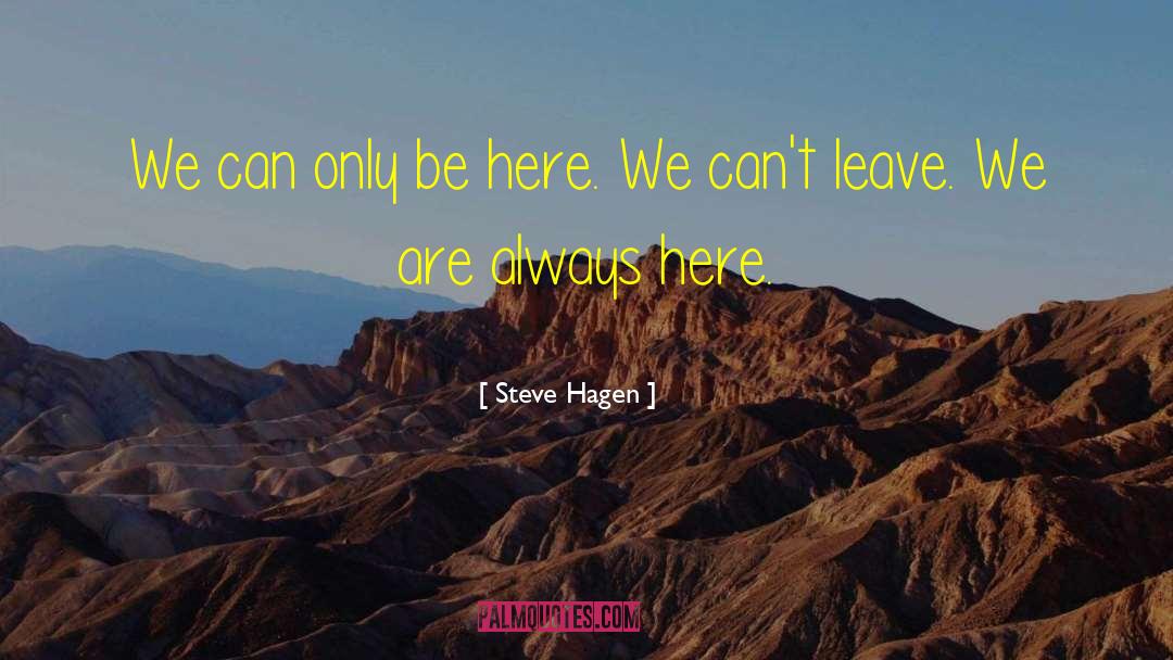 Steve Hagen Quotes: We can only be here.