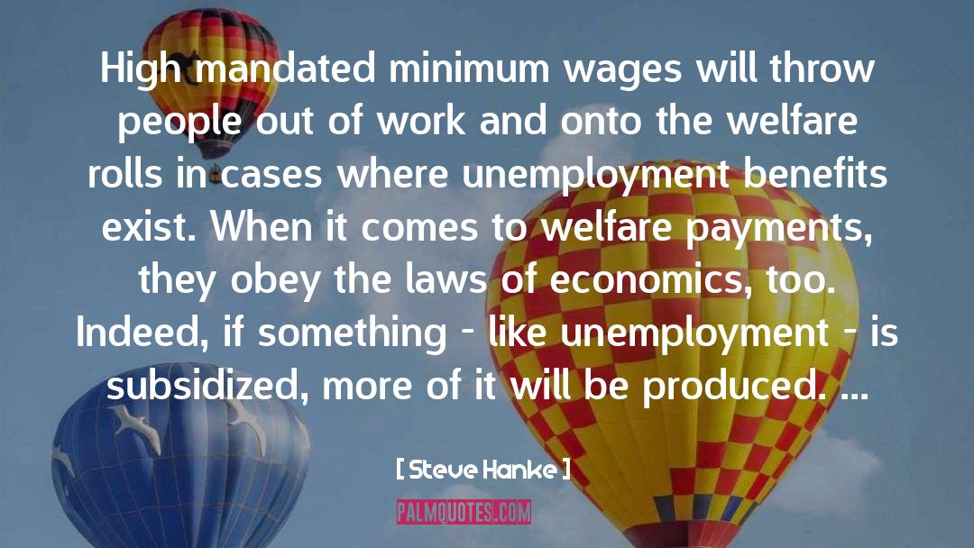 Steve Hanke Quotes: High mandated minimum wages will