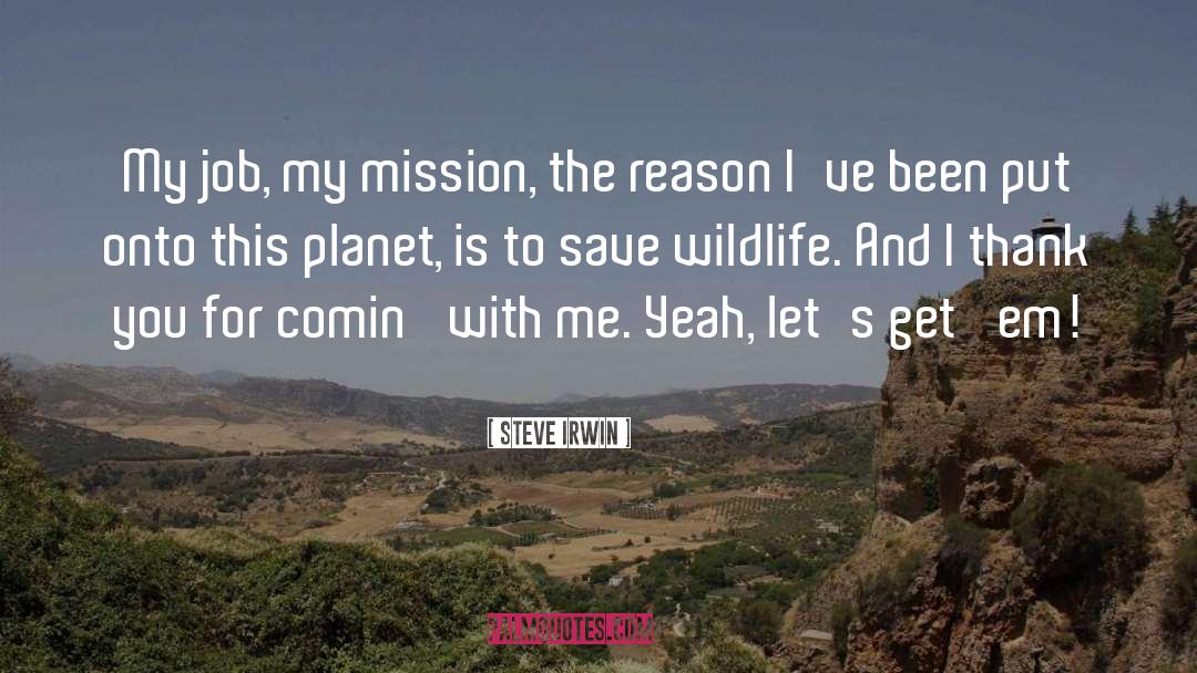 Steve Irwin Quotes: My job, my mission, the