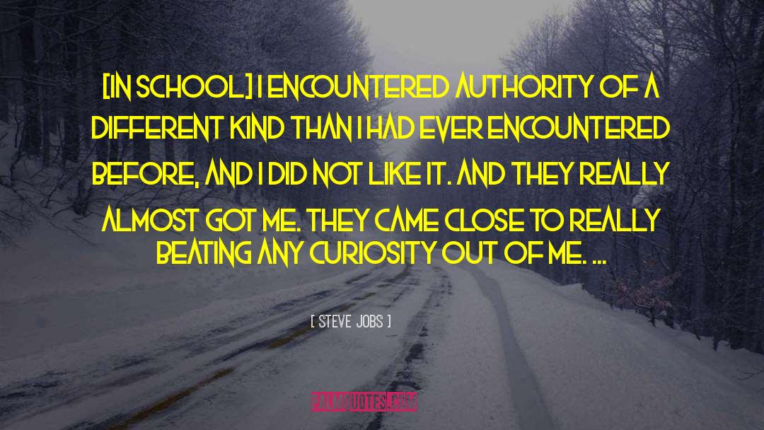 Steve Jobs Quotes: [In school] I encountered authority