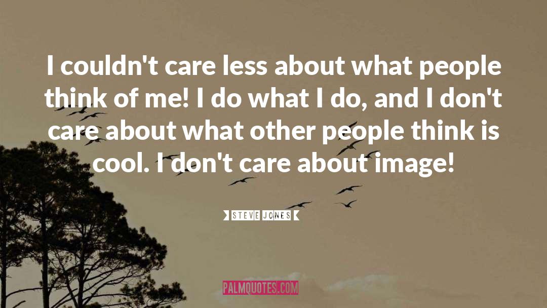 Steve Jones Quotes: I couldn't care less about