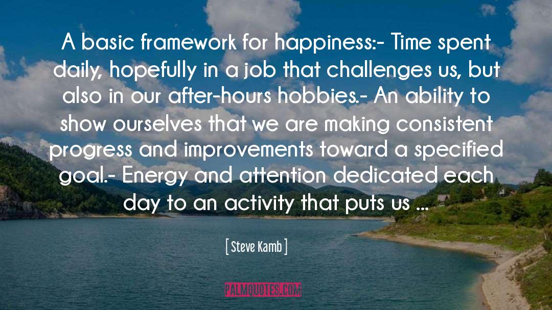 Steve Kamb Quotes: A basic framework for happiness:<br