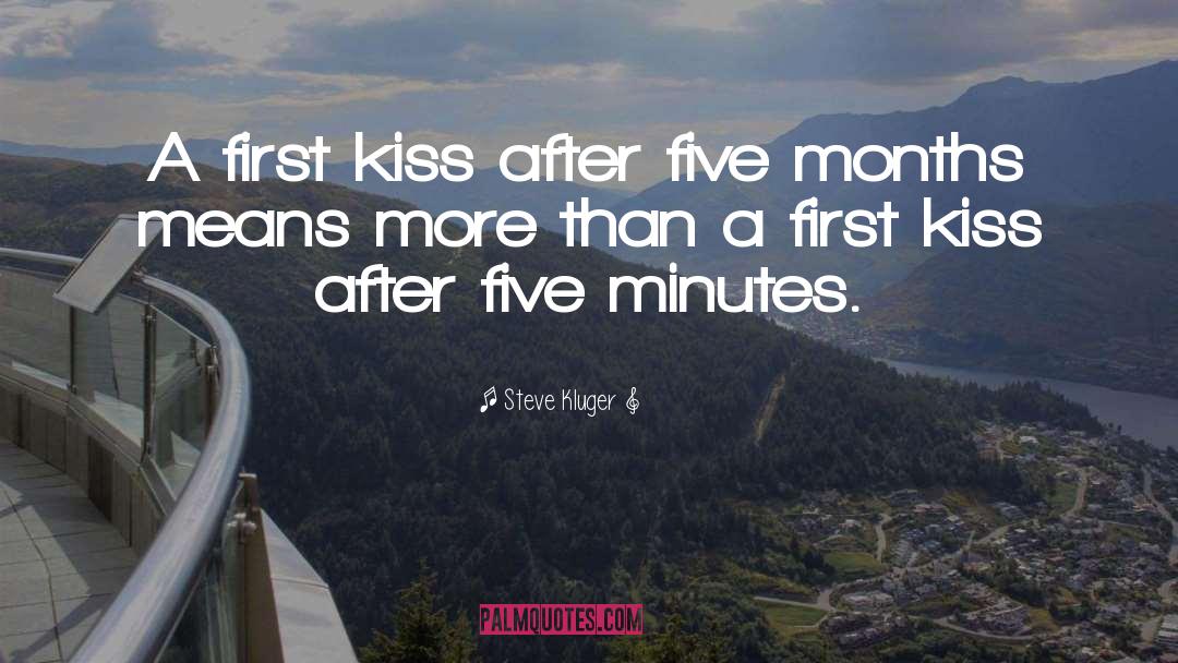 Steve Kluger Quotes: A first kiss after five