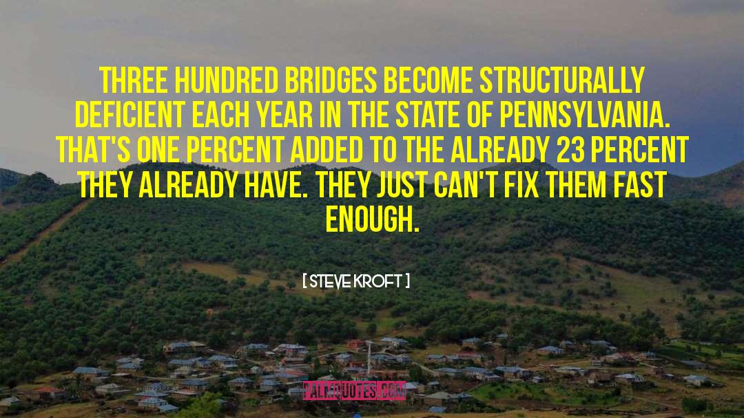 Steve Kroft Quotes: Three hundred bridges become structurally