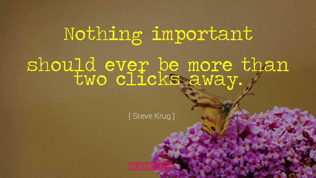Steve Krug Quotes: Nothing important should ever be