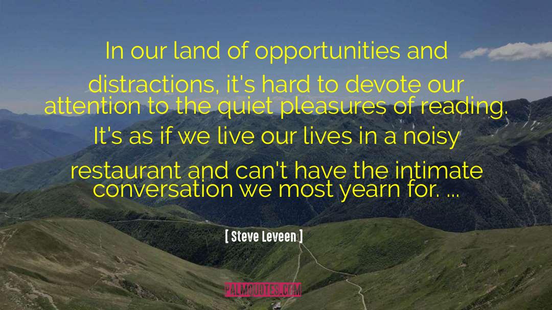 Steve Leveen Quotes: In our land of opportunities