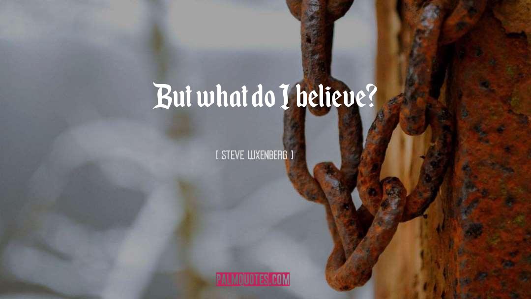 Steve Luxenberg Quotes: But what do I believe?