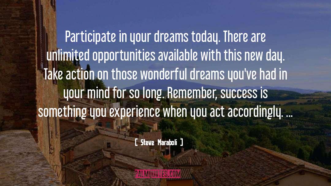 Steve Maraboli Quotes: Participate in your dreams today.