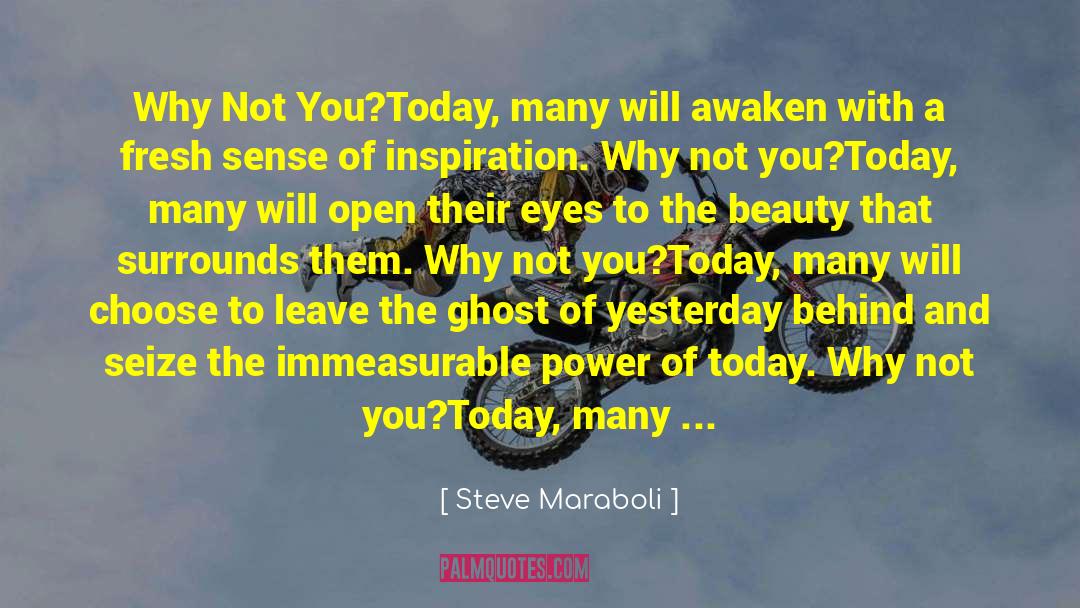 Steve Maraboli Quotes: Why Not You?<br /><br />Today,