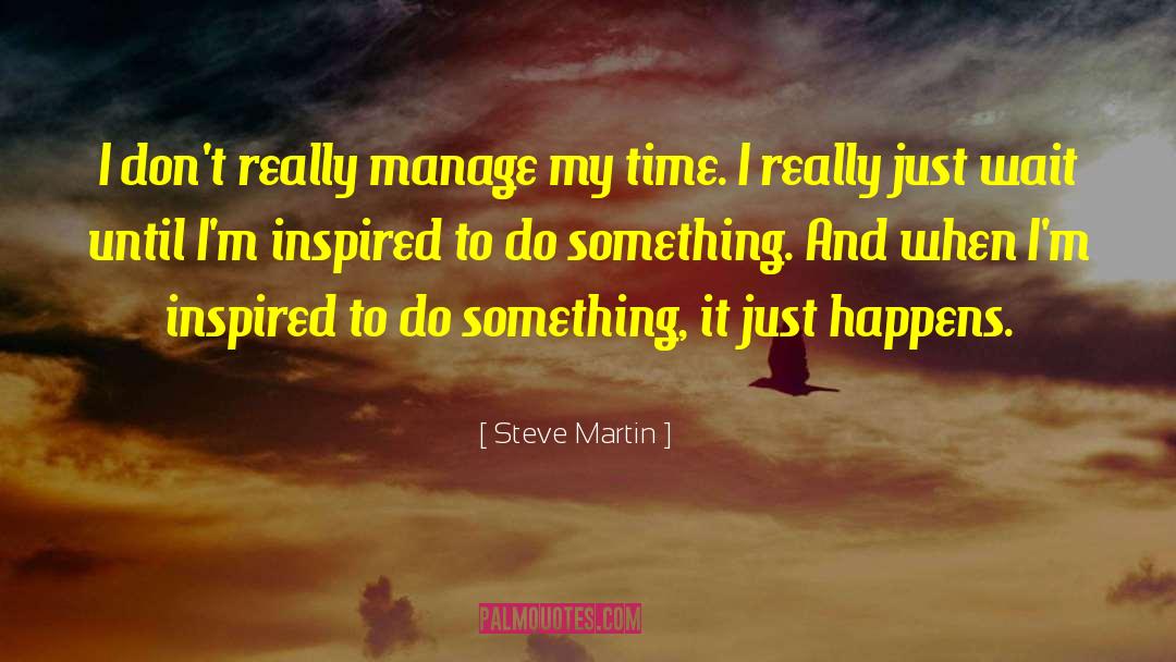 Steve Martin Quotes: I don't really manage my