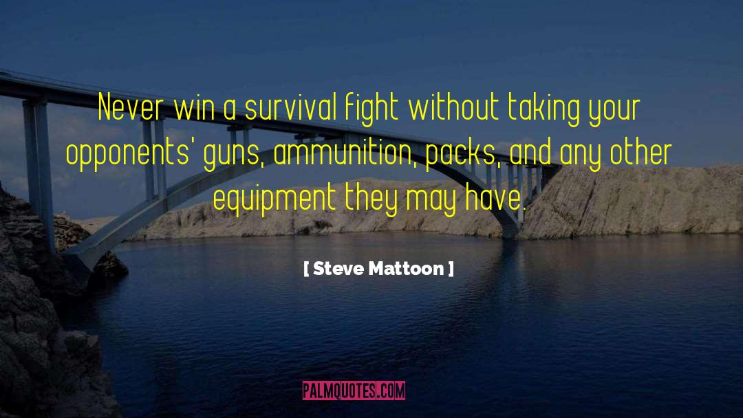 Steve Mattoon Quotes: Never win a survival fight