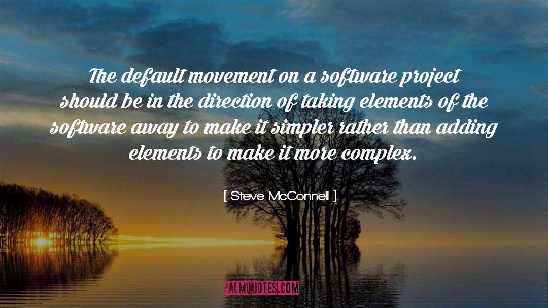 Steve McConnell Quotes: The default movement on a