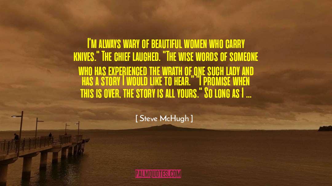 Steve McHugh Quotes: I'm always wary of beautiful