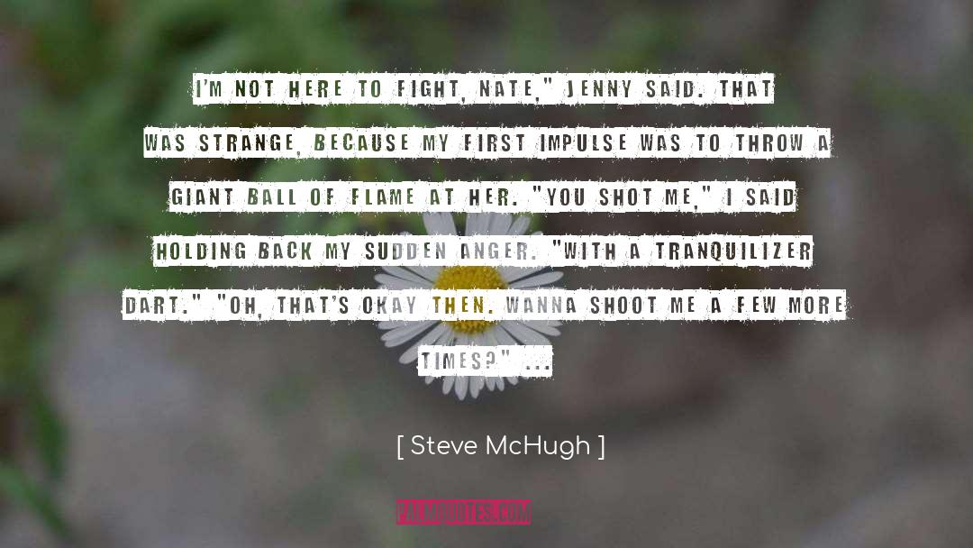 Steve McHugh Quotes: I'm not here to fight,