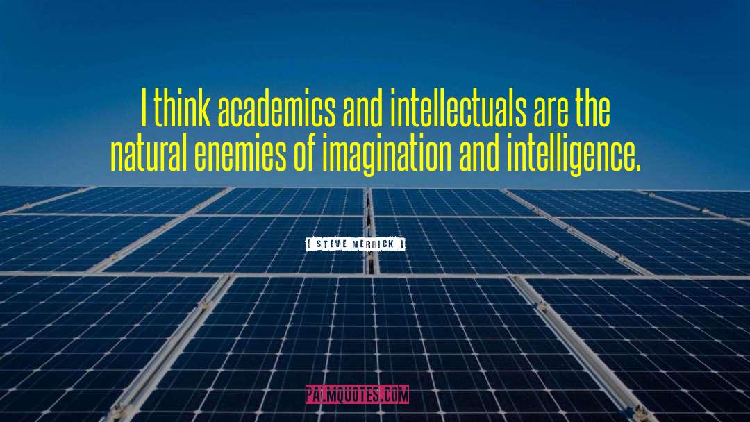 Steve Merrick Quotes: I think academics and intellectuals