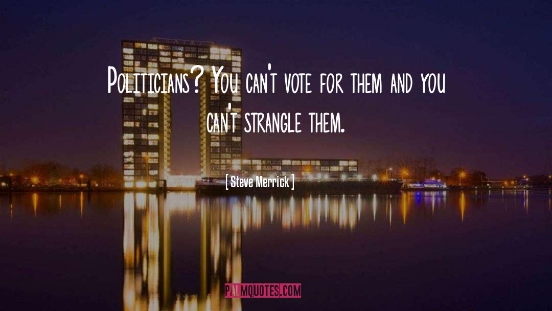 Steve Merrick Quotes: Politicians? You can't vote for