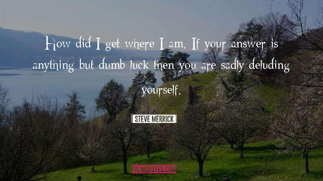 Steve Merrick Quotes: How did I get where