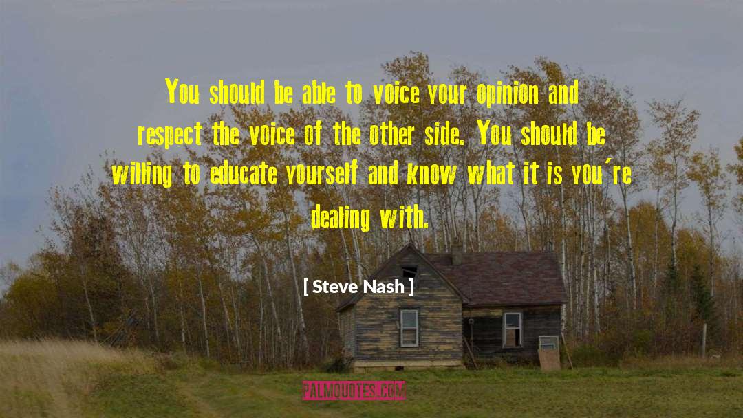 Steve Nash Quotes: You should be able to