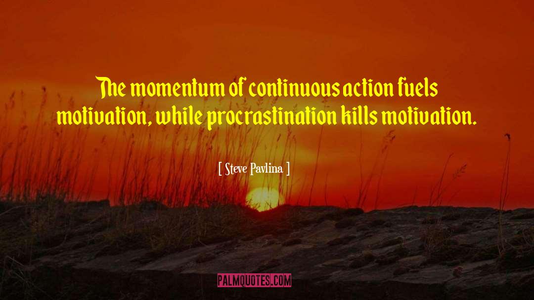 Steve Pavlina Quotes: The momentum of continuous action