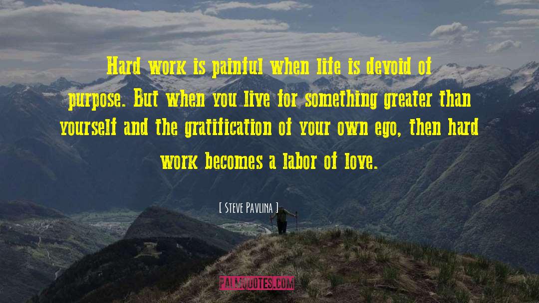 Steve Pavlina Quotes: Hard work is painful when