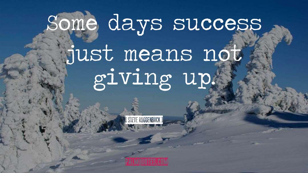 Steve Roggenbuck Quotes: Some days success just means
