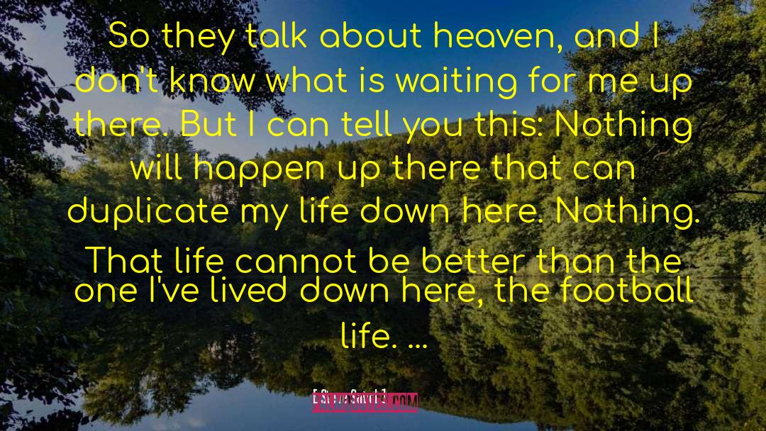 Steve Sabol Quotes: So they talk about heaven,