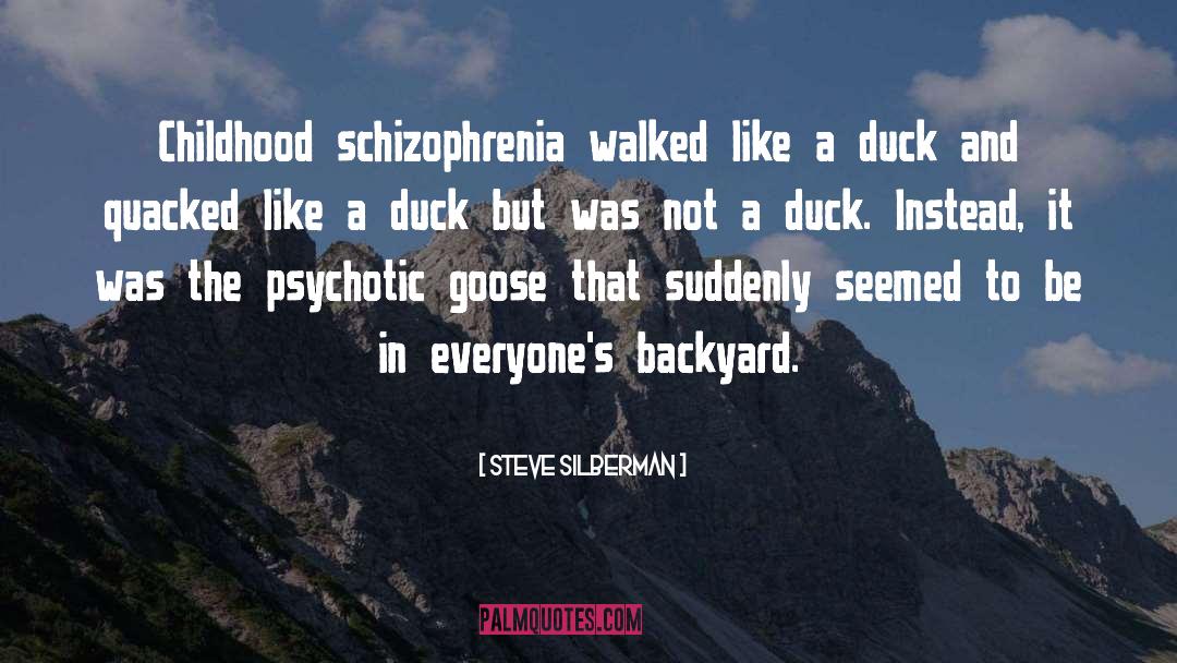 Steve Silberman Quotes: Childhood schizophrenia walked like a