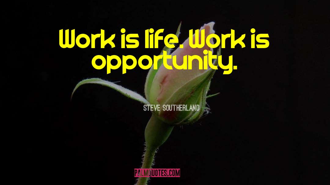 Steve Southerland Quotes: Work is life. Work is