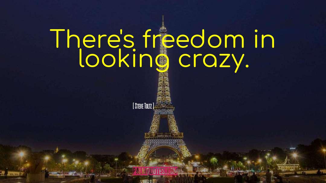 Steve Toltz Quotes: There's freedom in looking crazy.