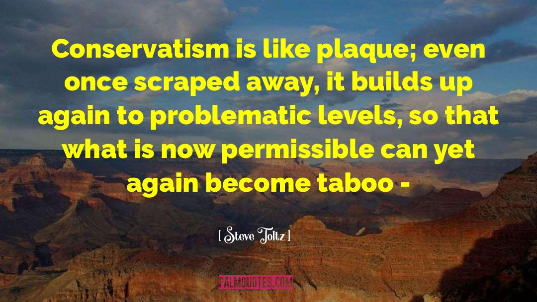 Steve Toltz Quotes: Conservatism is like plaque; even