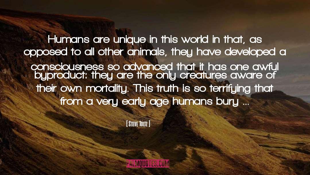 Steve Toltz Quotes: Humans are unique in this