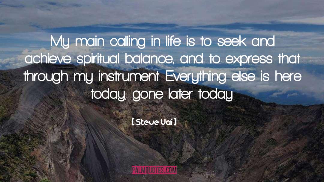 Steve Vai Quotes: My main calling in life