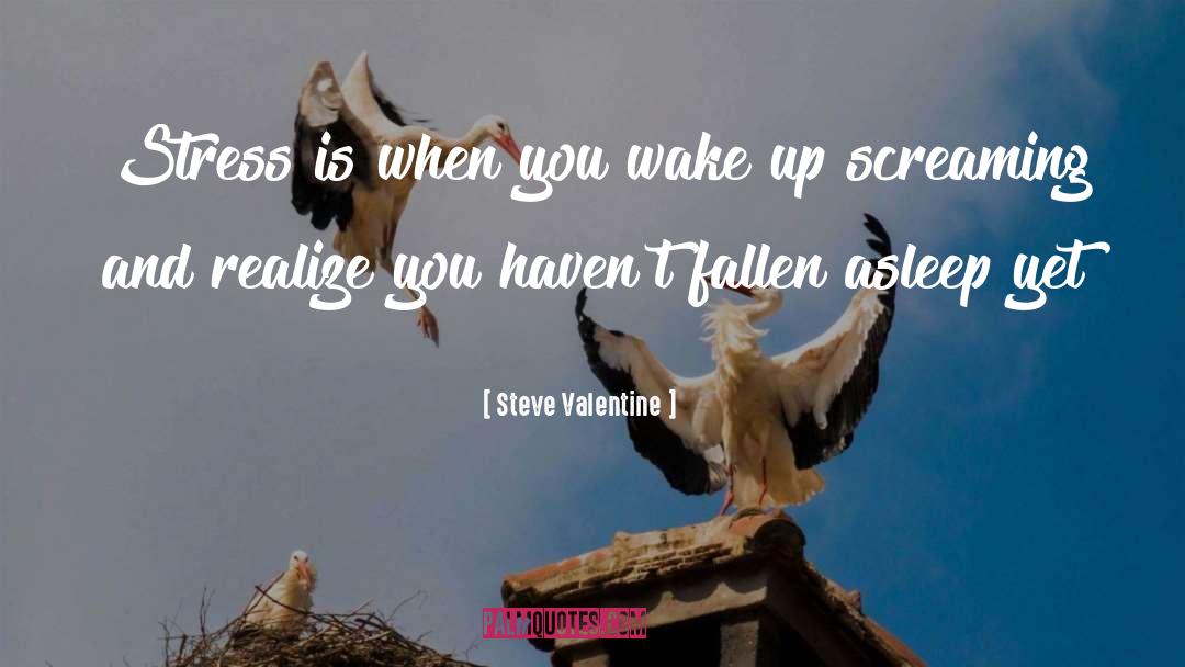 Steve Valentine Quotes: Stress is when you wake