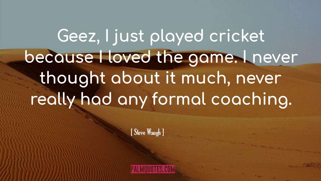 Steve Waugh Quotes: Geez, I just played cricket