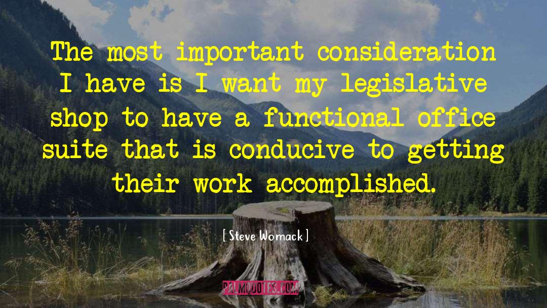 Steve Womack Quotes: The most important consideration I