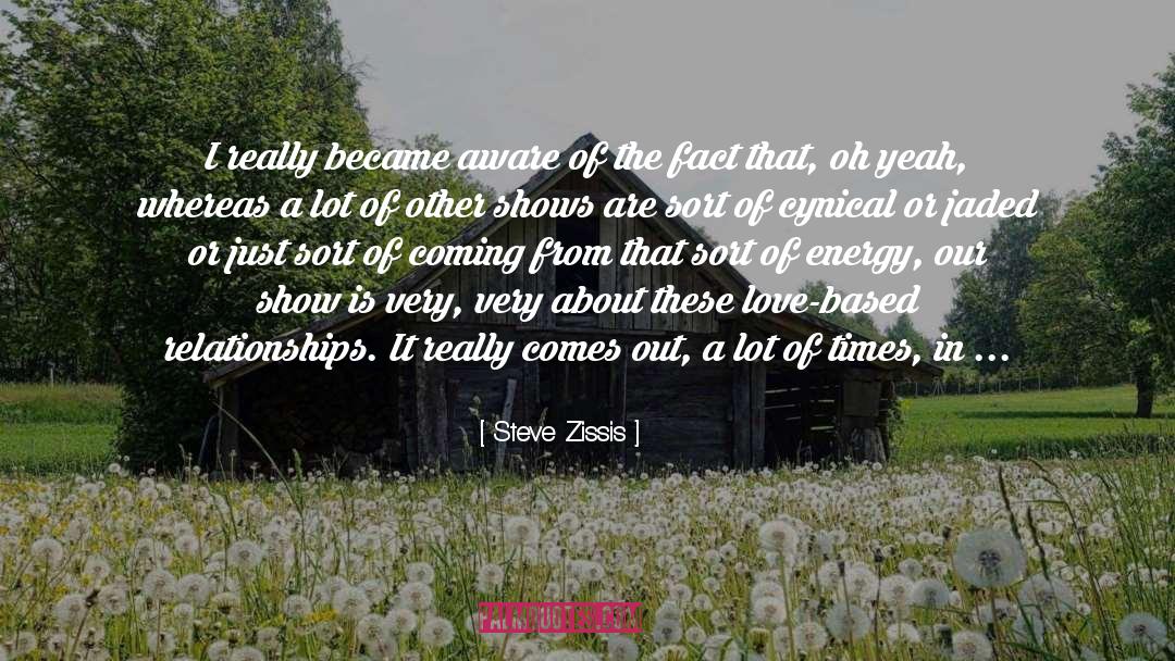 Steve Zissis Quotes: I really became aware of
