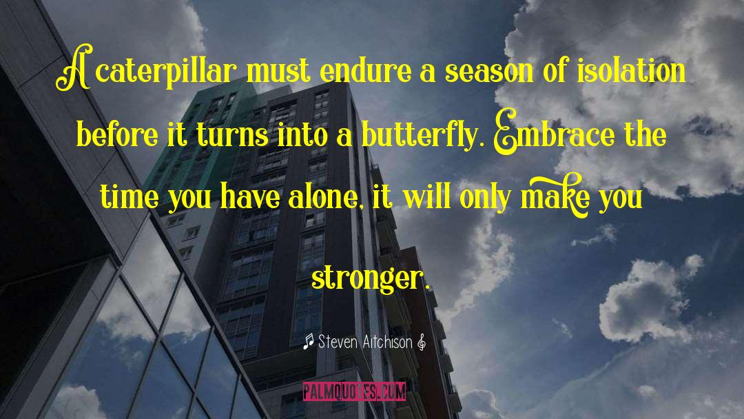 Steven Aitchison Quotes: A caterpillar must endure a